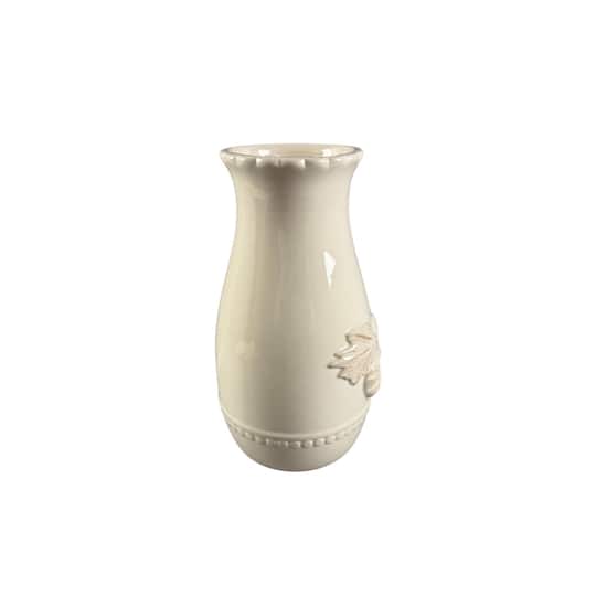 9.5" White Ceramic Pumpkin Vase by Ashland®